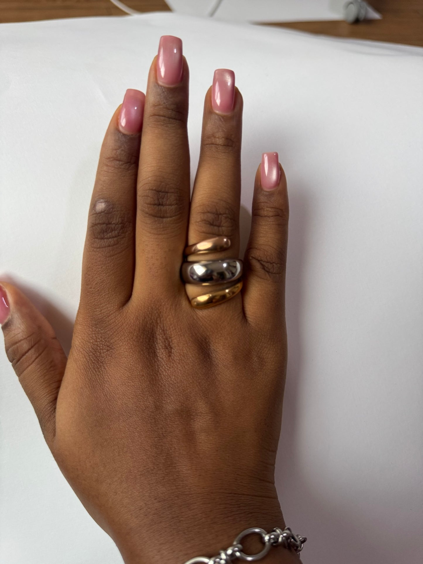 Chunky Tricolor Ring