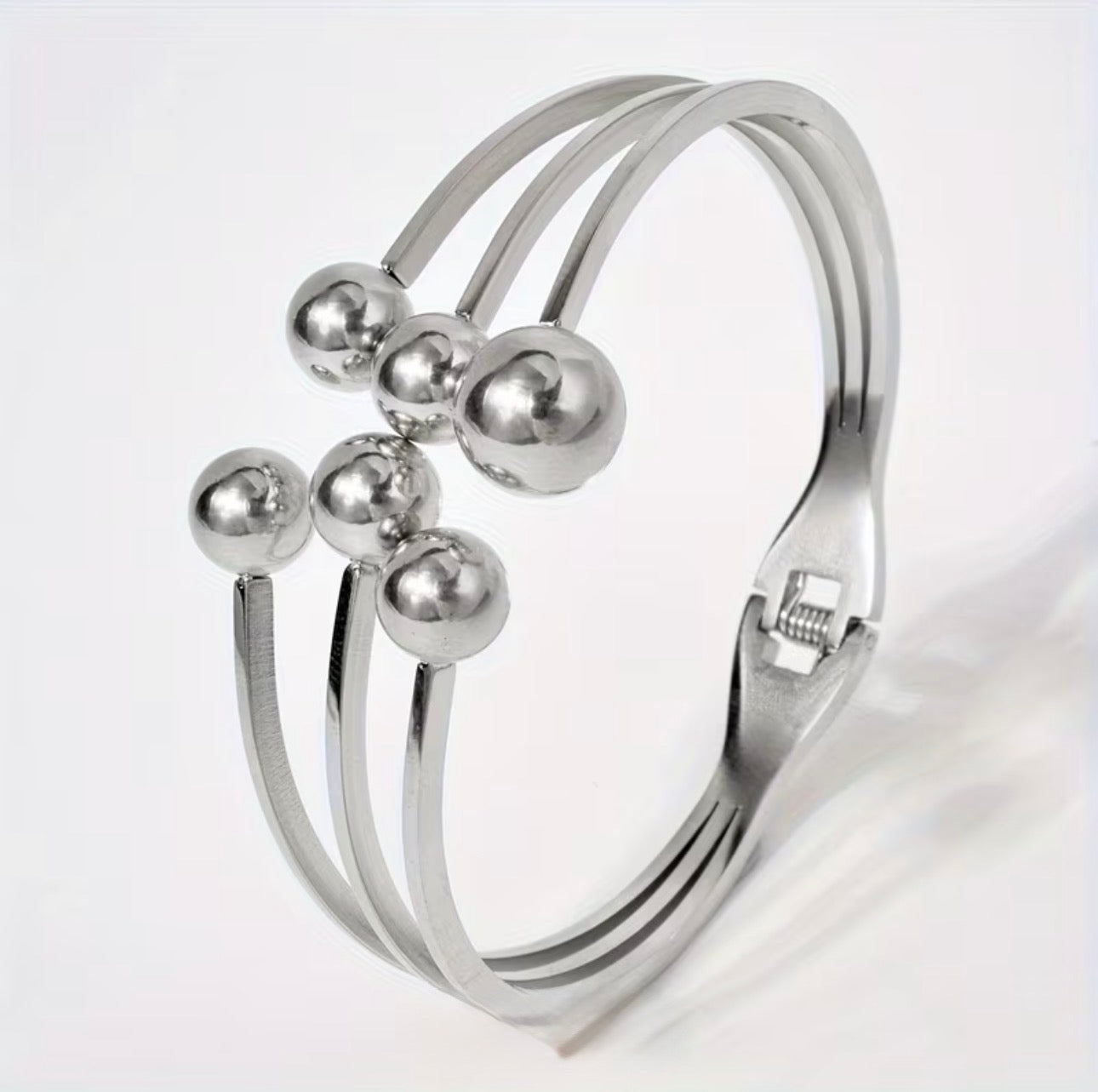 Silver Ball Cuff