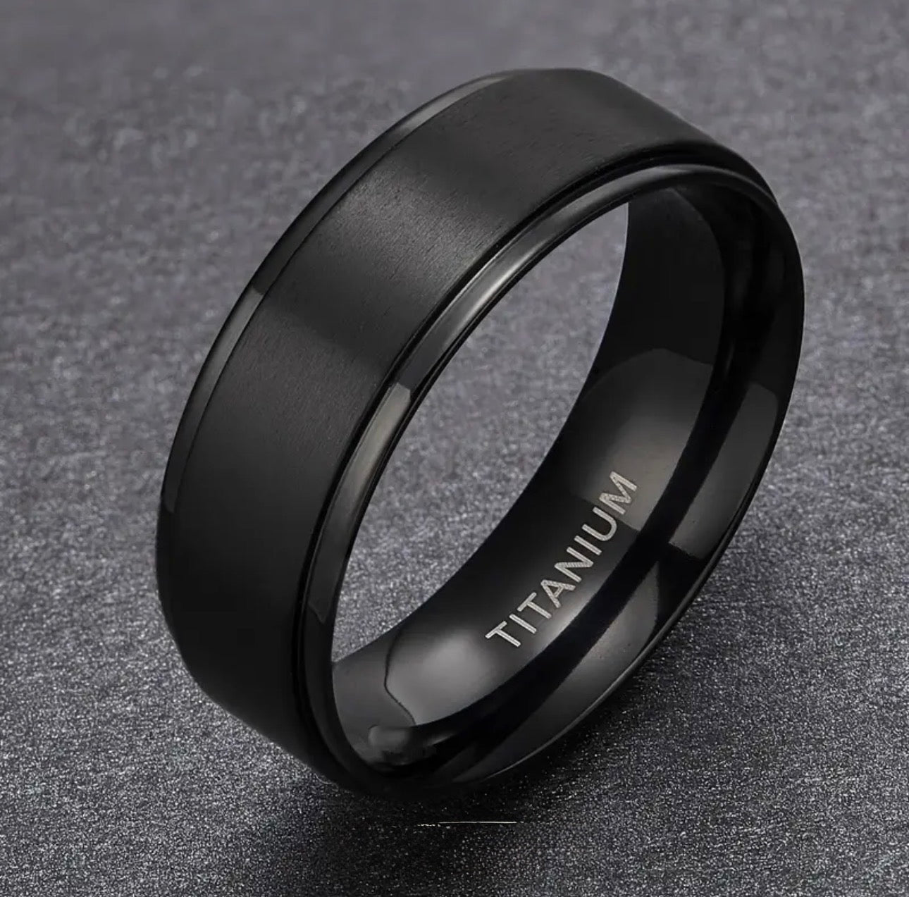 Black Titanium Ring For Men