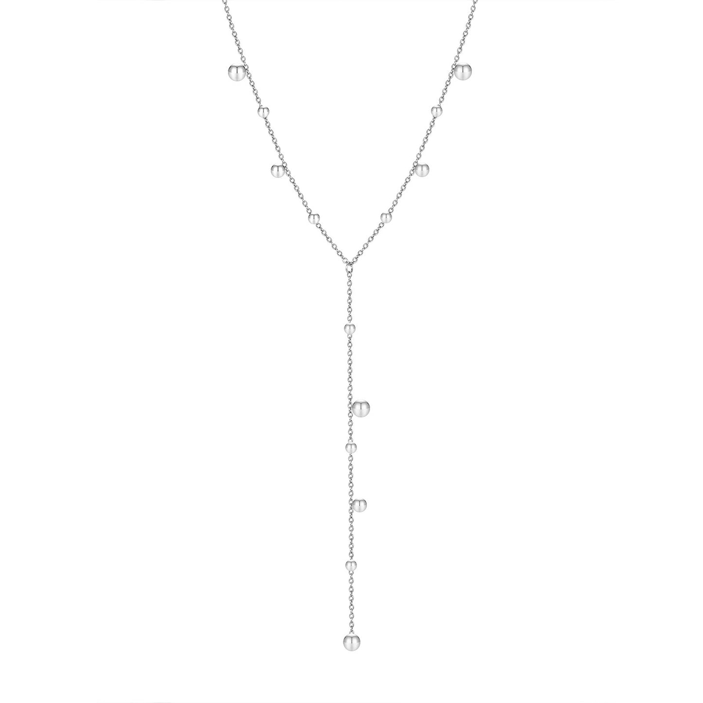 Silver long chain necklace