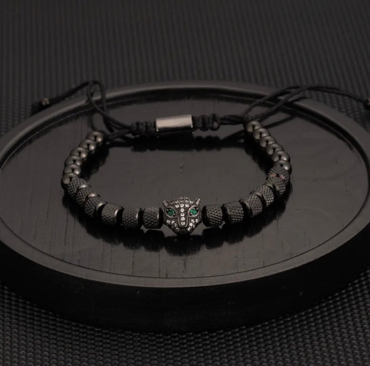 Black Leopard Bracelet For Men