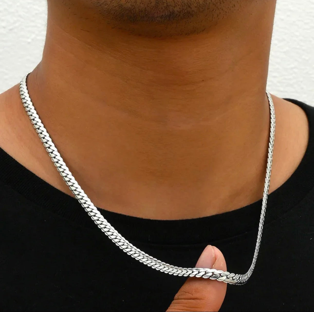 Silver Necklace and Bracelet Set for Men