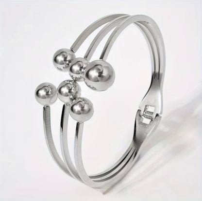 Silver Ball Cuff