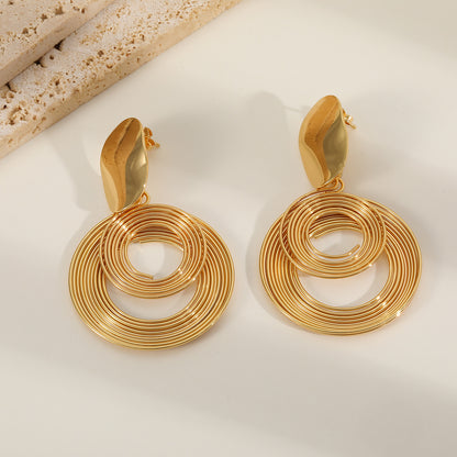 Two Step Gold Earrings