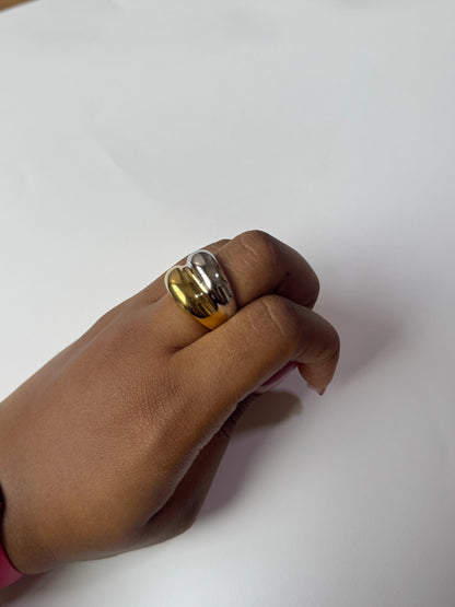 Two Toned Dome Ring