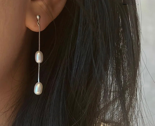 Fresh water pearl drop earrings