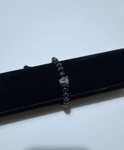 Black Leopard Bracelet For Men