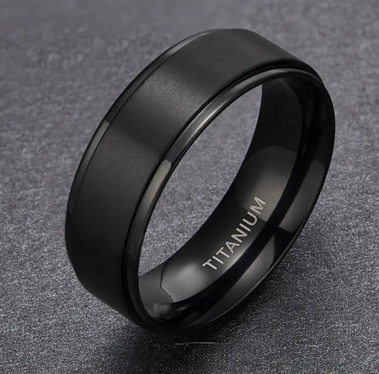 Black Titanium Ring For Men