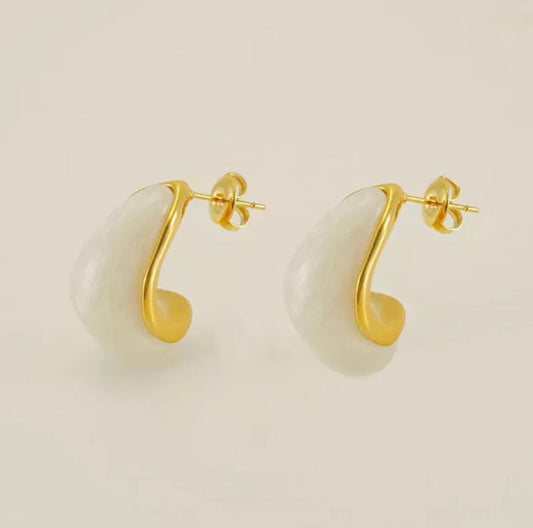 Gold and Resin Drop Earrings