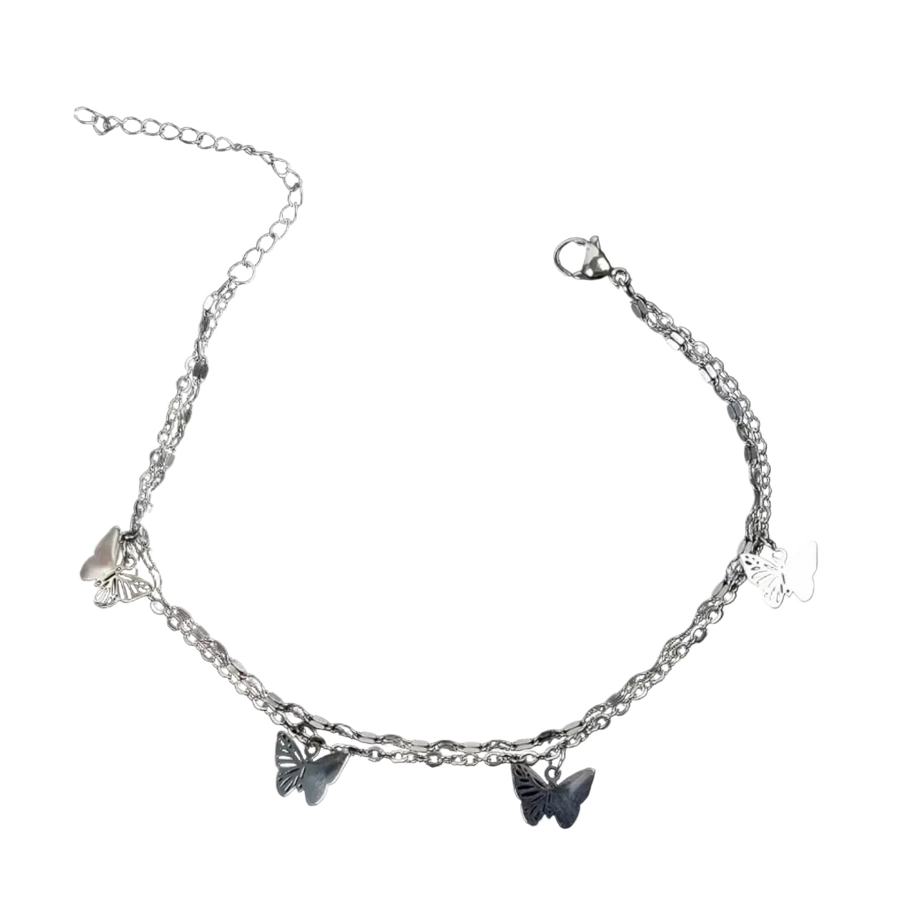 Silver Butterfly Chain Anklet
