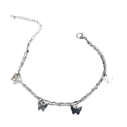 Silver Butterfly Chain Anklet