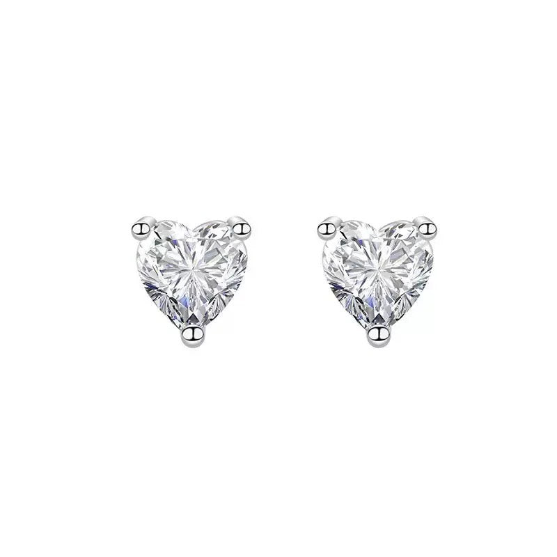 Mini Heart Zircon Stud Earrings