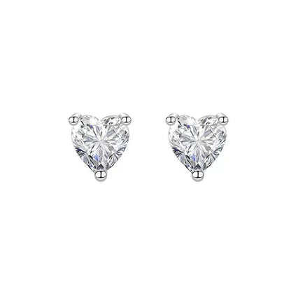 Mini Heart Zircon Stud Earrings