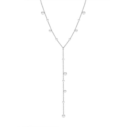 Silver long chain necklace