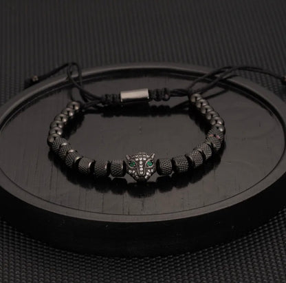 Black Leopard Bracelet For Men