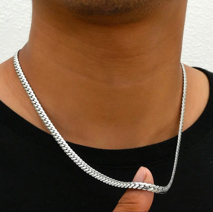 Silver Necklace and Bracelet Set for Men