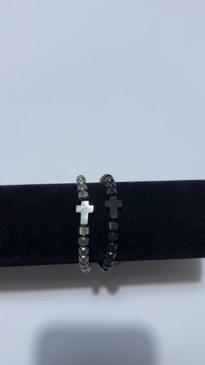 Steel Cross Bracelet