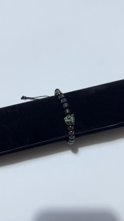 Black Leopard Bracelet For Men